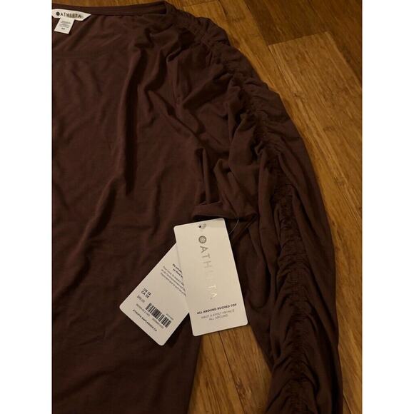 Athleta All Around‎ Ruched Tops Black & Brown Size 3X NWT Classic Closet Staples - Picture 6 of 9